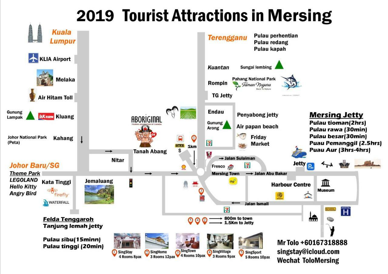 Singtown Guesthouse Mersing Buitenkant foto